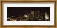 Buildings lit up at night in a city, Pittsburgh Pennsylvania, USA Fine Art Print