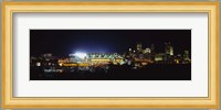 Stadium lit up at night in a city, Heinz Field, Three Rivers Stadium, Pittsburgh, Pennsylvania, USA Fine Art Print