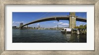 Suspension bridge across a river, Brooklyn Bridge, East River, Manhattan, New York City, New York State, USA Fine Art Print