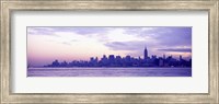 Skyscrapers at the waterfront at sunrise, Manhattan, New York City, New York State, USA Fine Art Print