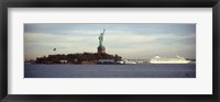 Statue on an island in the sea, Statue of Liberty, Liberty Island, New York City, New York State, USA Fine Art Print