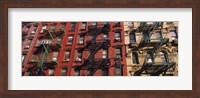 Low angle view of fire escapes on buildings, Little Italy, Manhattan, New York City, New York State, USA Fine Art Print