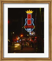 Neon sign lit up at night, B. B. King's Blues Club, Memphis, Shelby County, Tennessee, USA Fine Art Print
