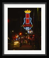 Neon sign lit up at night, B. B. King's Blues Club, Memphis, Shelby County, Tennessee, USA Fine Art Print