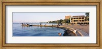 Group of people at a waterfront, Lake Mendota, University of Wisconsin, Memorial Union, Madison, Wisconsin Fine Art Print
