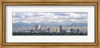Clouds over skyline and mountains, Denver, Colorado, USA Fine Art Print