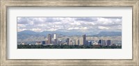 Clouds over skyline and mountains, Denver, Colorado, USA Fine Art Print
