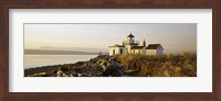Lighthouse on the beach, West Point Lighthouse, Seattle, King County, Washington State, USA Fine Art Print