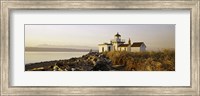 Lighthouse on the beach, West Point Lighthouse, Seattle, King County, Washington State, USA Fine Art Print