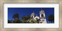 Plants in front of a cathedral, Portuguese Cathedral, San Jose, Silicon Valley, Santa Clara County, California, USA Fine Art Print