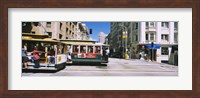 Two cable cars on a road, Downtown, San Francisco, California, USA Fine Art Print