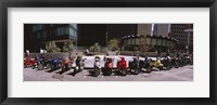 Scooters and motorcycles parked on a street, San Francisco, California, USA Fine Art Print