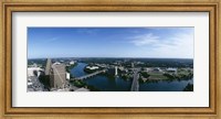 High angle view of a river passing through a city, Austin, Texas, USA Fine Art Print