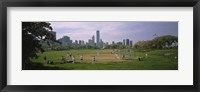 Group of people playing baseball in a park, Grant Park, Chicago, Cook County, Illinois, USA Fine Art Print