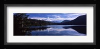 Reflection of clouds in water, Mt Hood, Lost Lake, Mt. Hood National Forest, Hood River County, Oregon, USA Fine Art Print