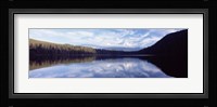 Reflection of clouds in a lake, Mt Hood viewed from Lost Lake, Mt. Hood National Forest, Hood River County, Oregon, USA Fine Art Print