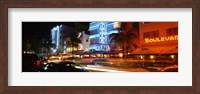 Buildings at the roadside, Ocean Drive, South Beach, Miami Beach, Florida Fine Art Print