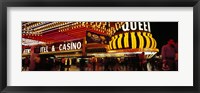 Casino lit up at night, Four Queens, Fremont Street, Las Vegas, Clark County, Nevada, USA Fine Art Print