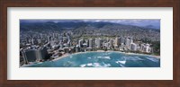 Aerial view of a city, Waikiki Beach, Honolulu, Oahu, Hawaii, USA Fine Art Print