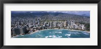 Aerial view of a city, Waikiki Beach, Honolulu, Oahu, Hawaii, USA Fine Art Print