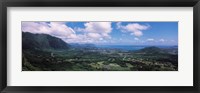 High angle view of a landscape, Kaneohe, Oahu, Hawaii Fine Art Print