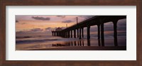 Low angle view of a hut on a pier, Manhattan Beach Pier, Manhattan Beach, Los Angeles County, California, USA Fine Art Print
