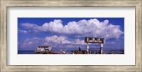 Information board of a pier, Rod and Reel Pier, Tampa Bay, Gulf of Mexico, Anna Maria Island, Florida, USA Fine Art Print