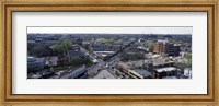 Aerial view of crossroad of six corners, Fullerton Avenue, Lincoln Avenue, Halsted Avenue, Chicago, Illinois, USA Fine Art Print