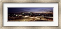 Buildings in a city lit up at dusk, 7th St. Freeway, Phoenix, Maricopa County, Arizona, USA Fine Art Print