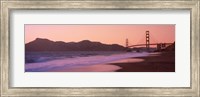 Beach and a suspension bridge at sunset, Baker Beach, Golden Gate Bridge, San Francisco, San Francisco County, California, USA Fine Art Print