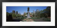 Statue in a garden, George Washington Statue, Boston Public Garden, Boston, Suffolk County, Massachusetts, USA Fine Art Print