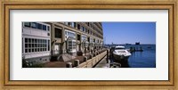 Boats at a harbor, Rowe's Wharf, Boston Harbor, Boston, Suffolk County, Massachusetts, USA Fine Art Print