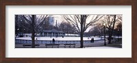 Group of people in a public park, Frog Pond Skating Rink, Boston Common, Boston, Suffolk County, Massachusetts, USA Fine Art Print