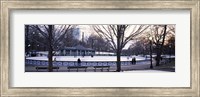 Group of people in a public park, Frog Pond Skating Rink, Boston Common, Boston, Suffolk County, Massachusetts, USA Fine Art Print