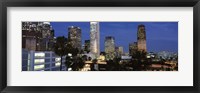 Skyscrapers at night in the City Of Los Angeles, Los Angeles County, California, USA Fine Art Print