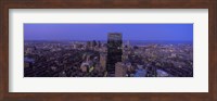 Aerial View of Boston at Night Fine Art Print
