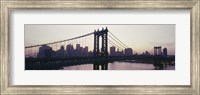 Bridge across a river, Manhattan Bridge, East River, Manhattan, New York City, New York State, USA Fine Art Print