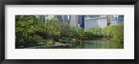 Pond in a park, Central Park South, Central Park, Manhattan, New York City, New York State, USA Fine Art Print