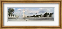 Fountains at a memorial, National World War II Memorial, Washington Monument, Washington DC, USA Fine Art Print
