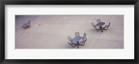High angle view of tables and chairs in a park, San Jose, California, USA Fine Art Print