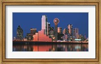 Reflection of skyscrapers in a lake, Digital Composite, Dallas, Texas, USA Fine Art Print