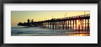 Pier in the ocean at sunset, Oceanside, San Diego County, California, USA Fine Art Print