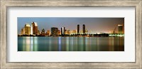City skyline at night, San Diego, California, USA Fine Art Print