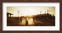 Tourists walking on a boardwalk, Coney Island Boardwalk, Coney Island, Brooklyn, New York City, New York State, USA Fine Art Print