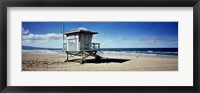Lifeguard hut on the beach, 8th Street Lifeguard Station, Manhattan Beach, Los Angeles County, California, USA Fine Art Print