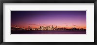 Bay Bridge and San Francisco Skyline with Purple Dusk Sky Fine Art Print