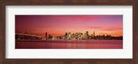 Bay Bridge and San Francisco Skyline at Dusk (pink sky) Fine Art Print