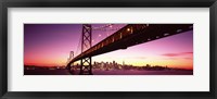 Bay Bridge and city skyline at night, San Francisco, California, USA Fine Art Print