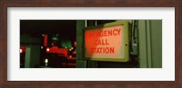 Emergency telephone booth in a city, California, USA Fine Art Print