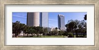 Buildings in a city viewed from a park, Plant Park, University Of Tampa, Tampa, Hillsborough County, Florida, USA Fine Art Print